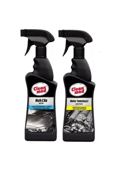 Cleanmod Hızlı Cila Bakım Koruma Araç İçi ve Dışı ve Motor Temizleyici 2 Li Set 500 Ml